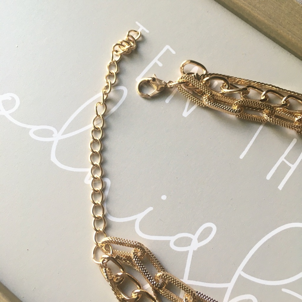 'Fable' Layered Gold Chain Link Choker Necklace - Picture 6 of 9